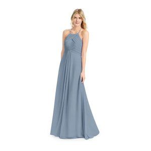 Azazie Ginger Bridesmaid Dress Dusty Blue Size 4